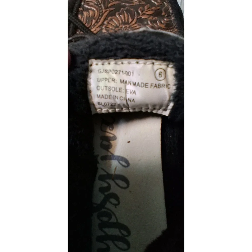 Gypsy Jazz Women's Black Tooled Floral Fringe Loafers GJSP0271-001 Size 6
